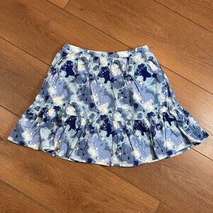 Lands' End NWT Blue/White Galaxy Print Girls Tiered Skort Size XL
